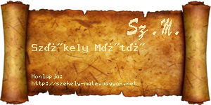 Székely Máté névjegykártya